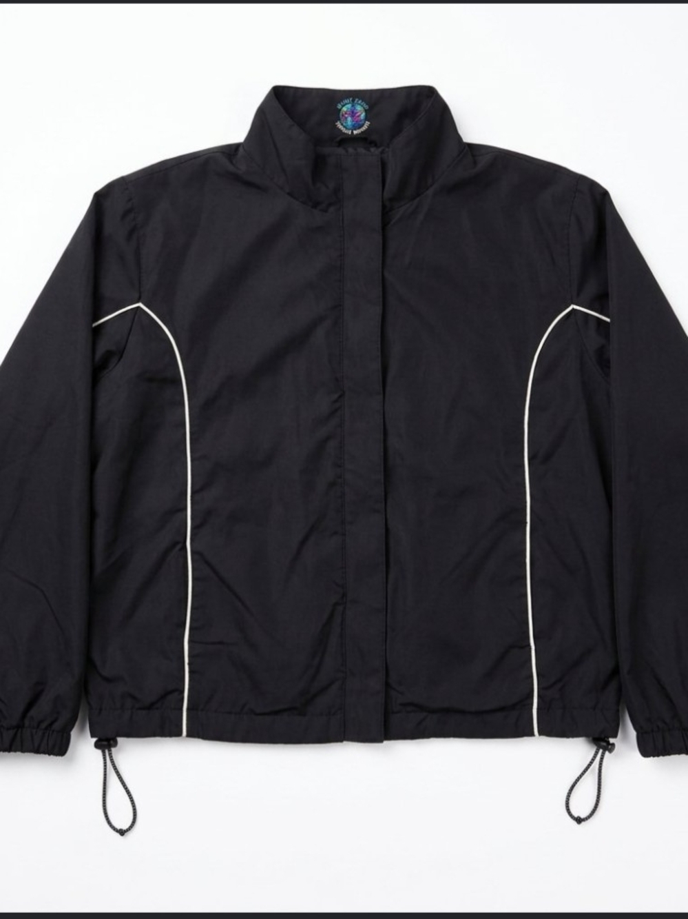 Vintage Point Zero Nicole Benisti Black Windbreaker Jacket XL Y2K Gorpcore